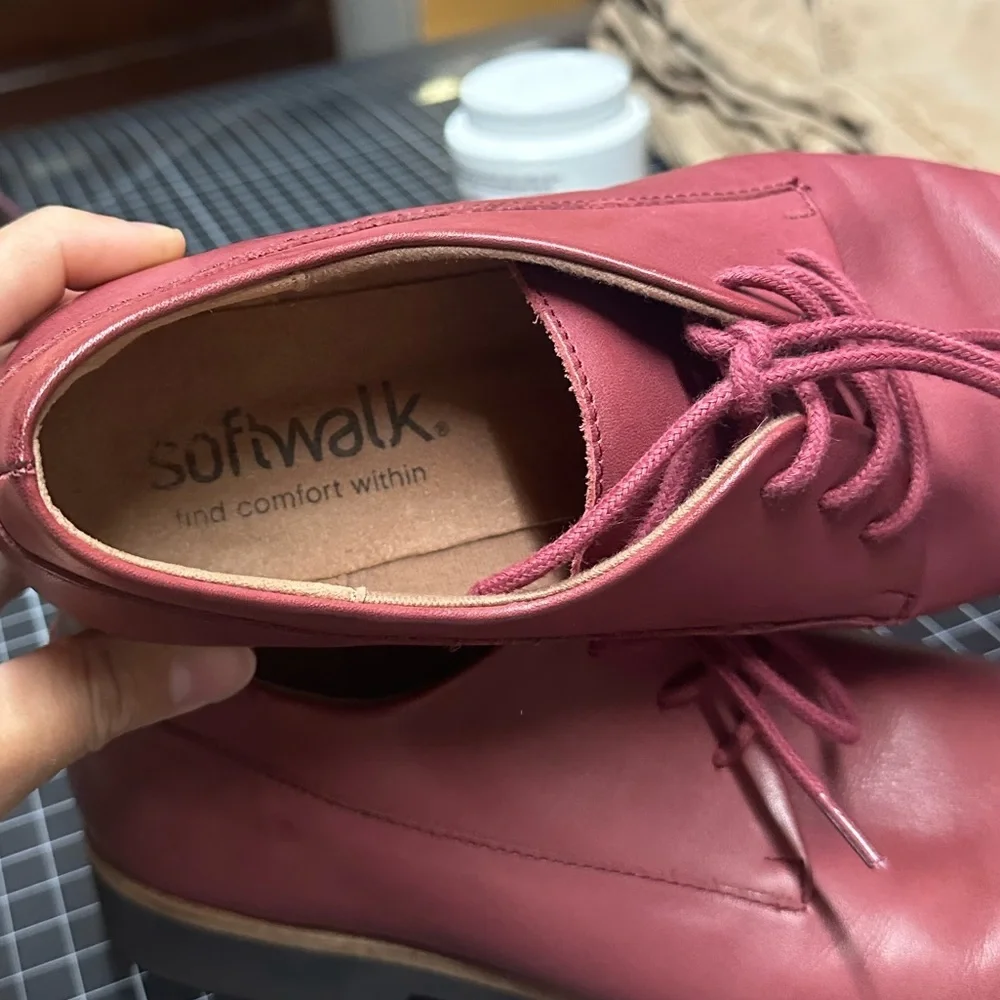 Softwalk Whitby Women's Shoes Dark Red Size 9 Oxford blood red leather - Picture 5 of 16
